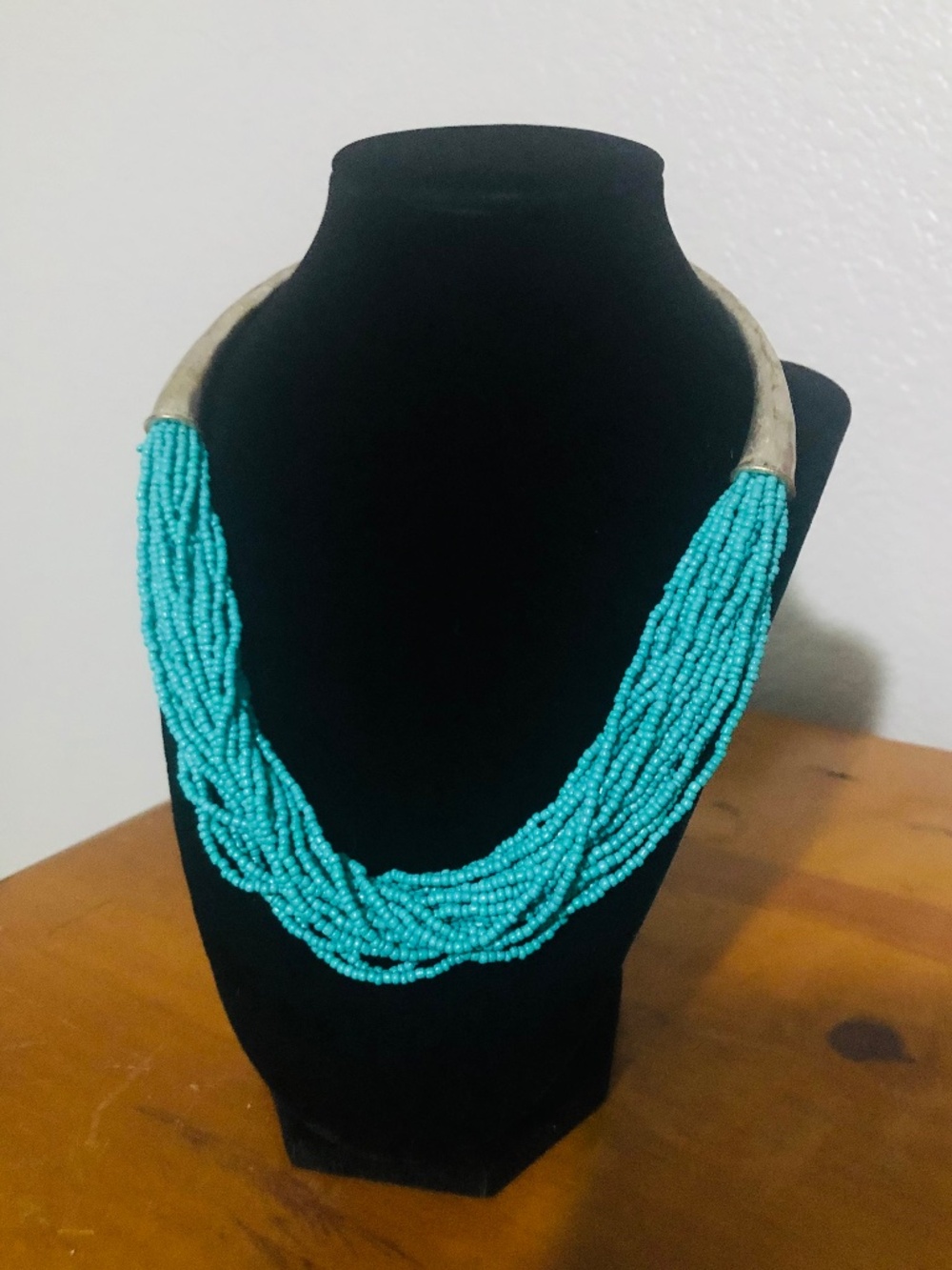 Lucky Brand Beaded Necklace - Turquoise Color - Adjustable